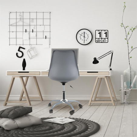 Lot De 2 Chaises A Roulettes Kiruna Grises