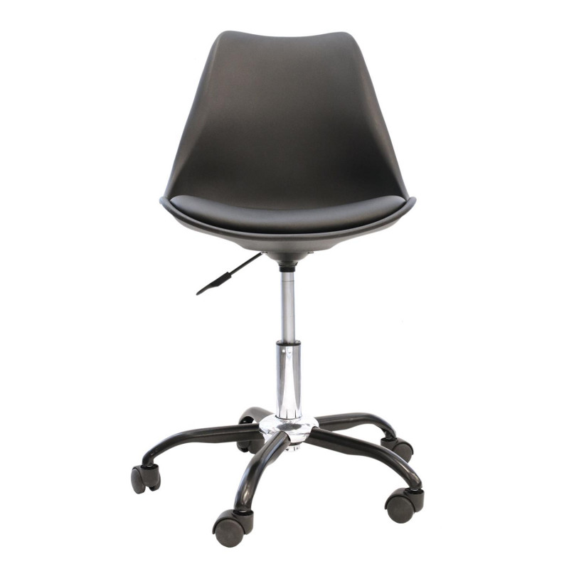 Lot de 2 Chaises A Roulettes Kiruna Noires Home Deco Factory