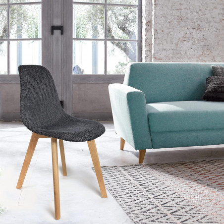 Lot De 2 Chaises Grosse Maille Noire Home Deco Factory