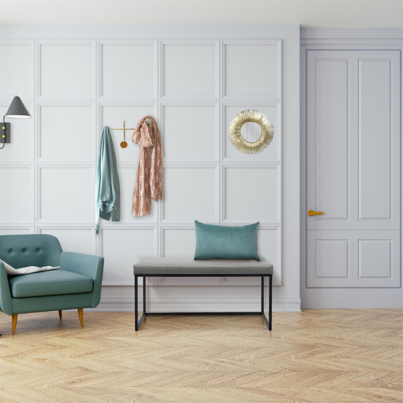 Banc Giulia Gris Velours Côtelé Home Deco Factory