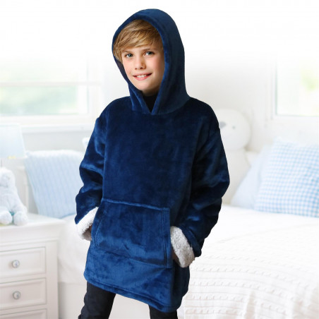 Plaid manche A Capuche Enfant Bleu Home Deco Kids