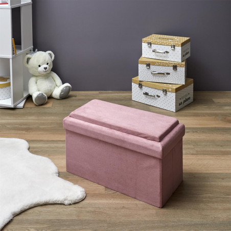 Coffre Banc Pliable Brique Rose Home Deco Kids