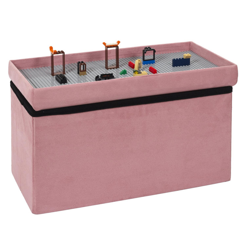 Coffre Banc Pliable Brique Rose Home Deco Kids