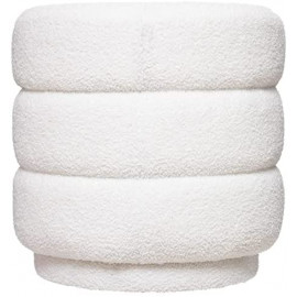 Pouf Velours Blanc Sinan Atmosphera 2