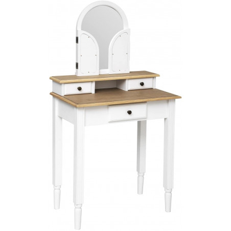 Coiffeuse 3 Tiroirs Solen Blanche Atmosphera