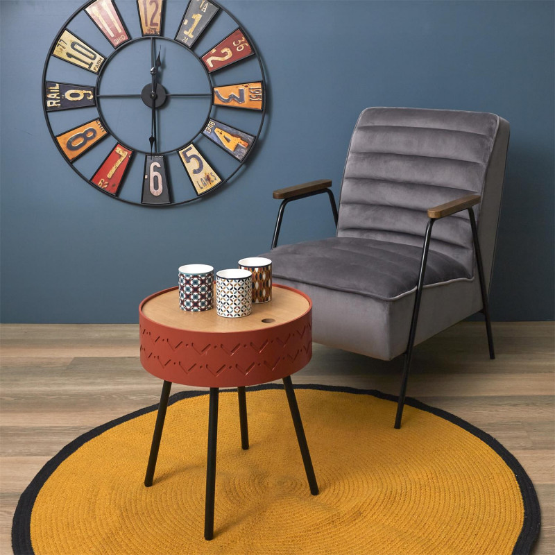 Table Coffre Eugenie Rouge Brique Home Deco Factory