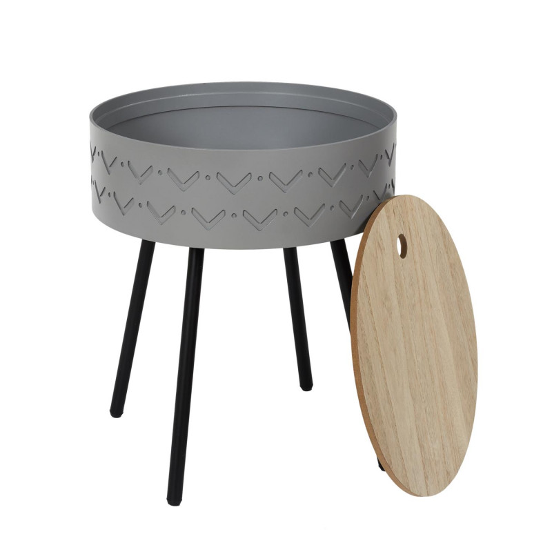 Table Coffre Eugenie Gris Home Deco Factory