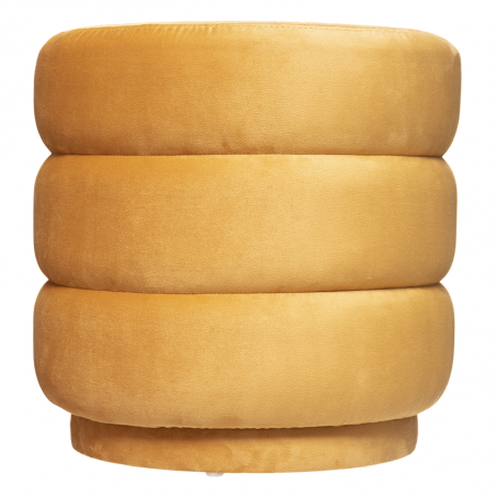 Pouf Velours Sinan Jaune Moutarde Atmosphera