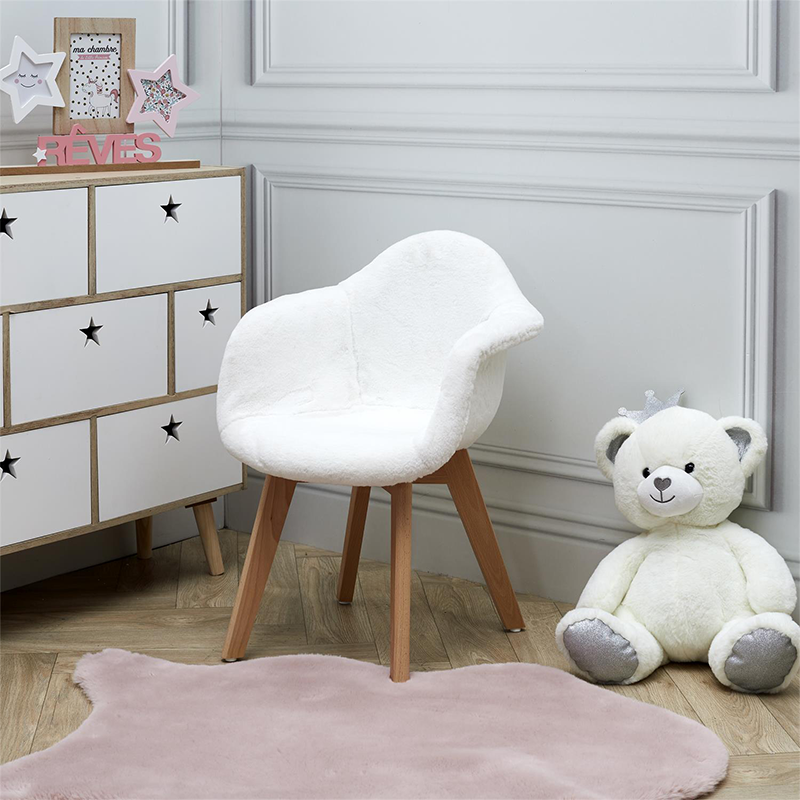 Fauteuil Enfant Fourrure Blanc Home Deco Kids