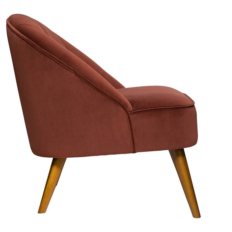 Fauteuil Velours Naova Terracotta Atmosphera