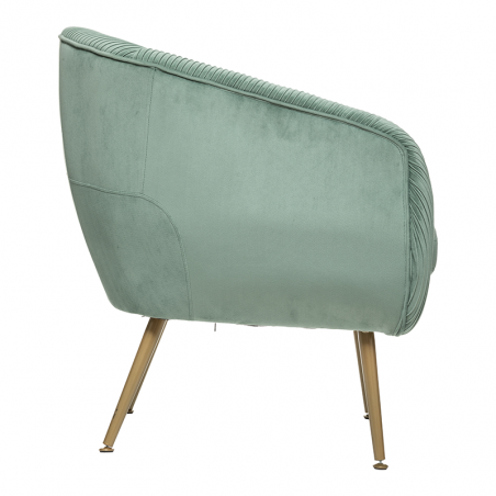 Fauteuil Velours Plissé Vert Jade Solaro Atmosphera