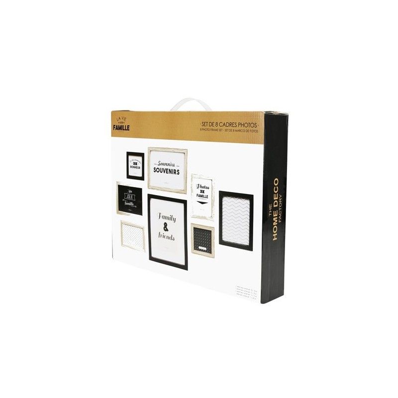 Set de 8 cadres photos en bois