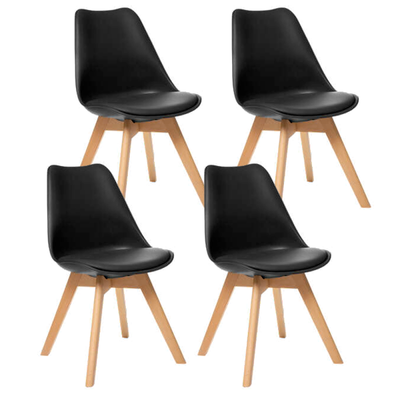 Lot de 4 chaises scandinave avec coussin, chaises cuisine salle à