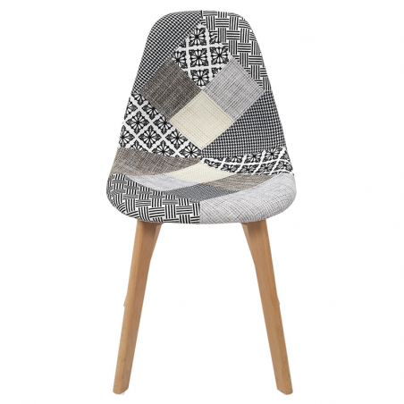 Lot De 4 Chaises Patchwork Gris Home Deco Factory
