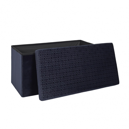 Banc Coffre Pliable Retro Bleu Home Deco Factory