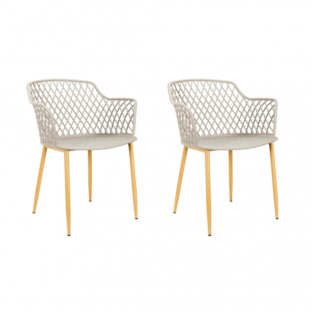 Lot De 2 Fauteuils Extérieur Malaga Taupe Home Deco Factory