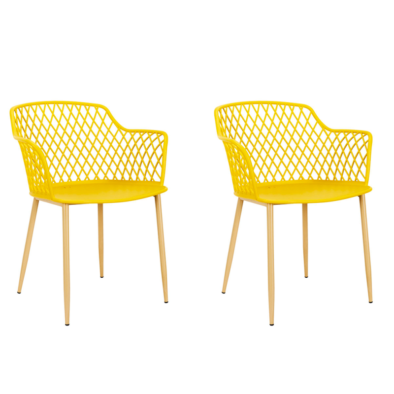 Lot De 2 Fauteuils Extérieur Malaga Jaune Home Deco Factory