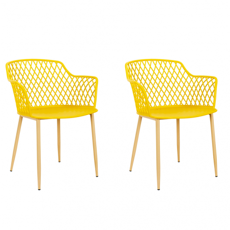 Lot De 2 Fauteuils Extérieur Malaga Jaune Home Deco Factory