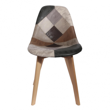 Lot De 2 Chaises Patchwork PU Home Deco Factory