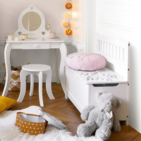 Banc coffre à jouets avec coiffeuse Atmosphera