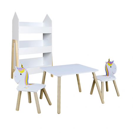 Chambre Enfant Fille Bibliothèque Table Chaises Atmosphera
