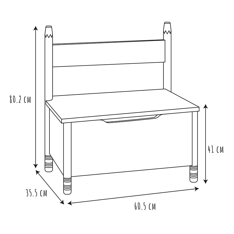Coffre Banc Crayon Blanc Home Deco Kids