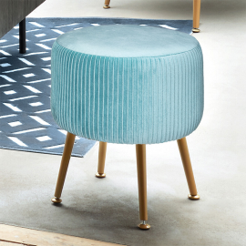 Tabouret Velours Solaro Vert Céladon Atmosphera 2