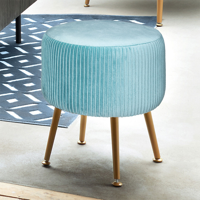 Tabouret Velours Solaro Vert Céladon Atmosphera