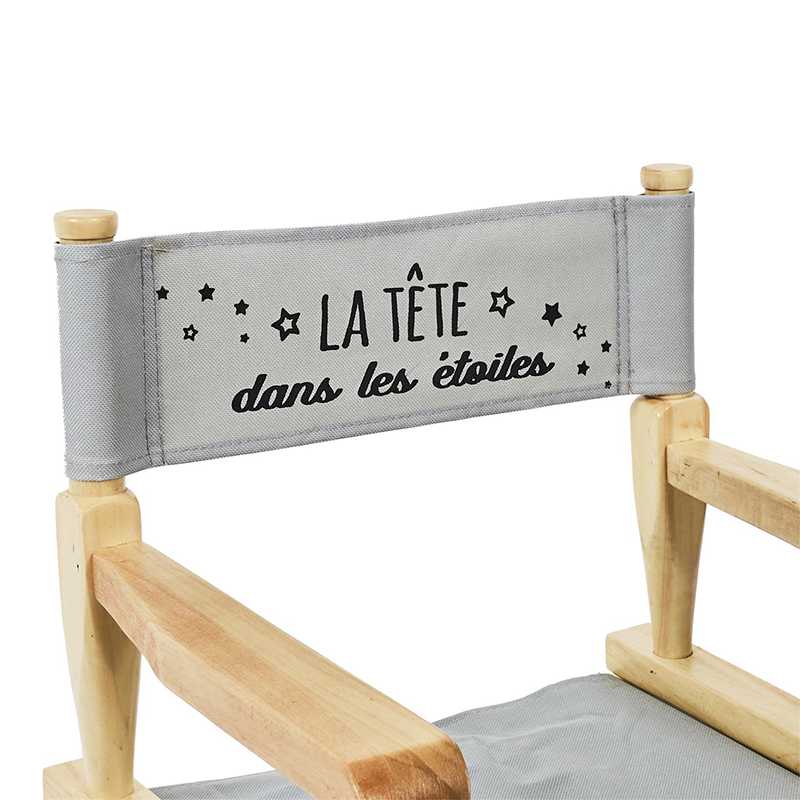 Chaise Directeur Enfant Gris Home Deco Kids