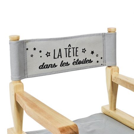 Chaise Directeur Enfant Gris Home Deco Kids