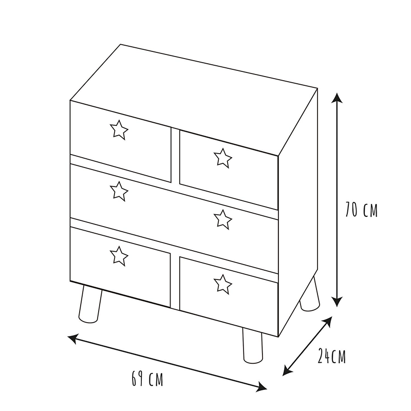 Commode Like A Star Blanc Home Deco Kids