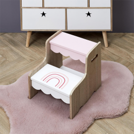 Marchepied Enfant Arc En Ciel Rose Home Deco Kids 2