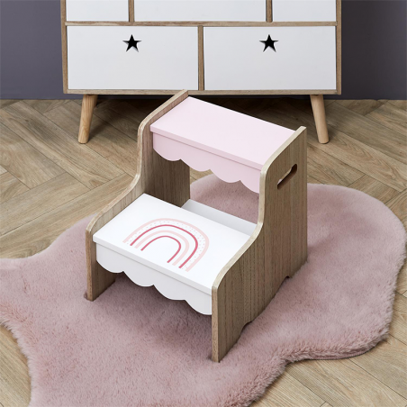 Marchepied Enfant Arc En Ciel Rose Home Deco Kids