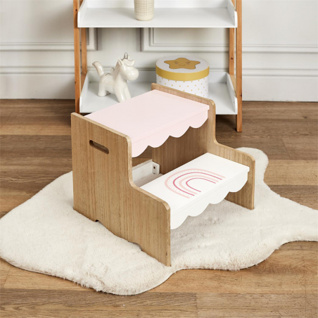 Marchepied Enfant Arc En Ciel Rose Home Deco Kids