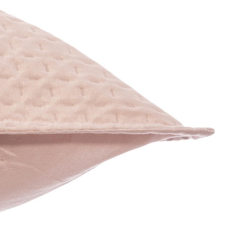 Dessus de lit deluxe Rose poudré 240x260 avec 2 taies 60 x 60