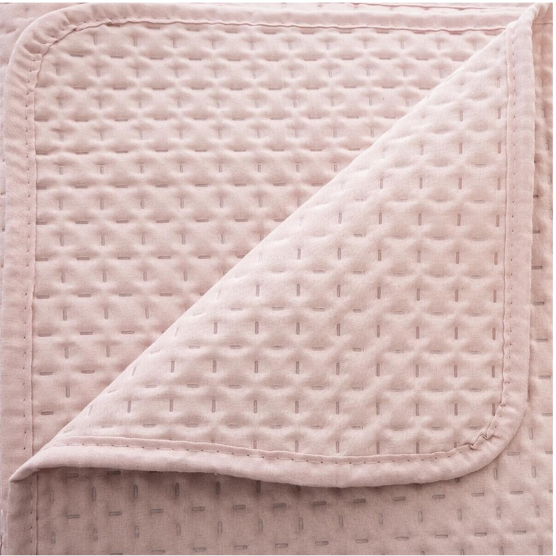 Dessus de lit deluxe Rose poudré 240x260 avec 2 taies 60 x 60