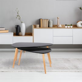 Lot De 2 Tables Gigogne Galet Noir Home Deco Factory 2