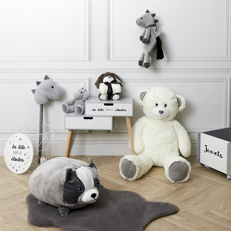 Peluche Coussin Chien Gris Home Deco Kids