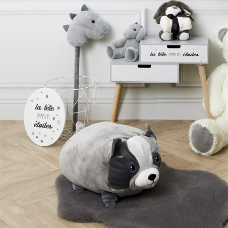 Peluche Coussin Chien Gris Home Deco Kids