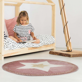 Tapis Rond Etoile Rose Home Deco Kids 2