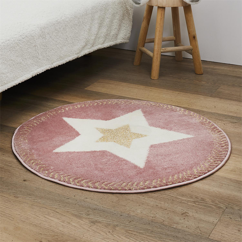 Tapis Rond Etoile Rose Home Deco Kids