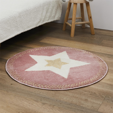 Tapis Rond Etoile Rose Home Deco Kids