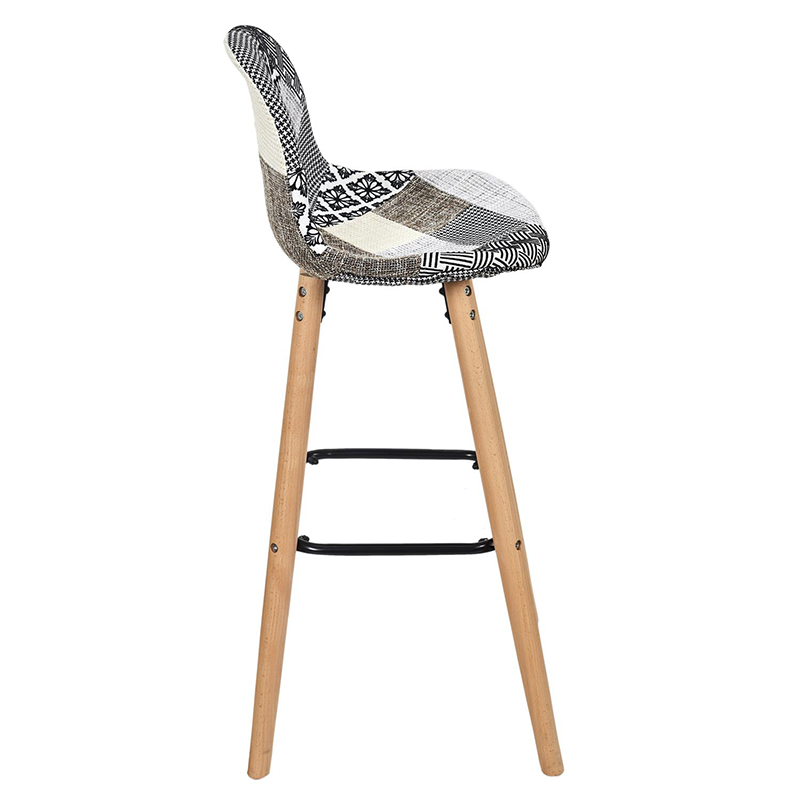 Tabouret De Bar Patchwork Gris Home Deco Factory