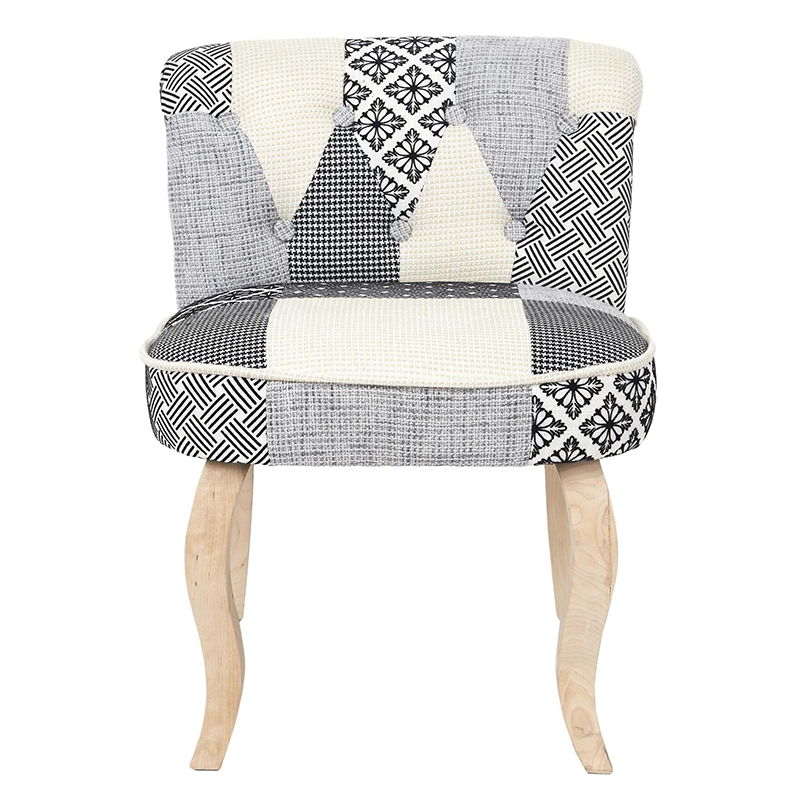 Fauteuil Patchwork Eleonor Gris Home Deco Factory