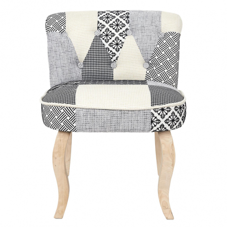 Fauteuil Patchwork Eleonor Gris Home Deco Factory