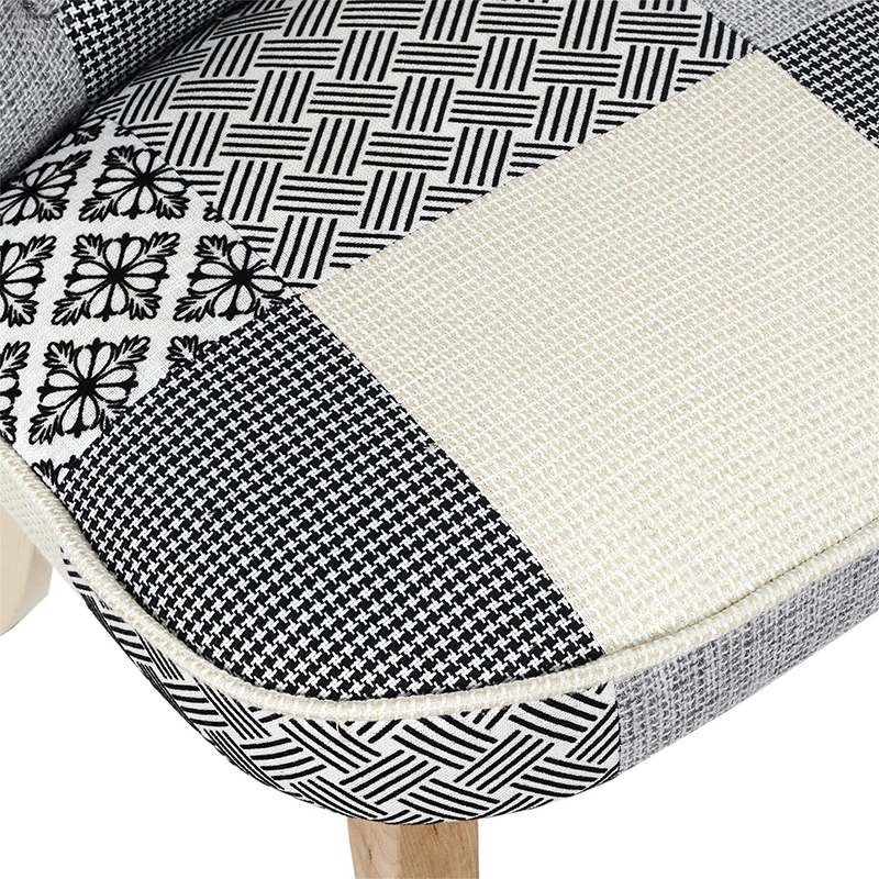 Fauteuil Patchwork Eleonor Gris Home Deco Factory