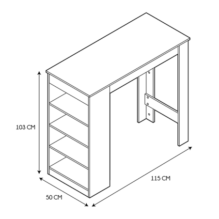 Table De Bar Avec Etagere Home Deco Factory