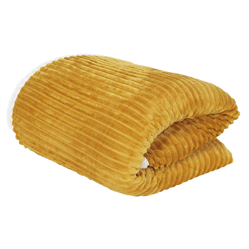 Plaid Flanelle Sherpa Ocre Home Deco Factory