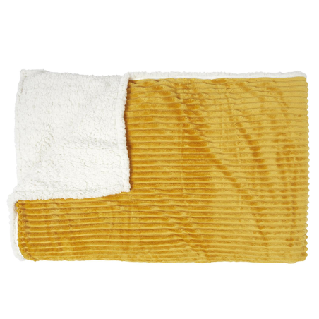 Plaid Flanelle Sherpa Ocre Home Deco Factory