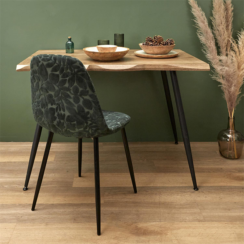 Lot De 4 Chaises Pieds En Métal Leaf Vert Home Deco Factory